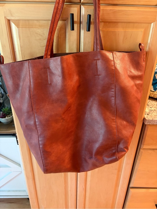 Handbags - Classic Women's Leather Tote Bag in Chestnut Brown